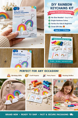 DIY Rainbow Keychain Kit – Fun & Creative Craft Set!